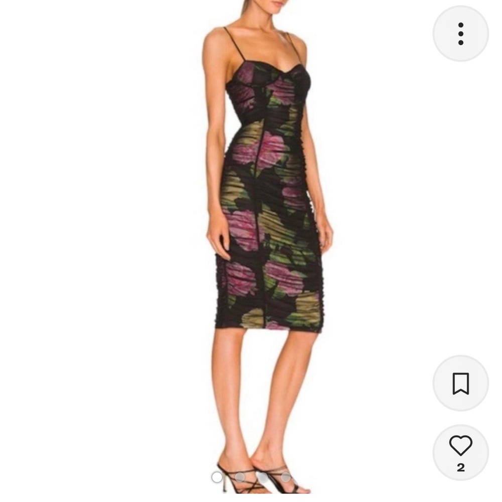 AFRM midi floral ruched